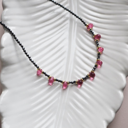 Collana Goccioline Ematite Rosa