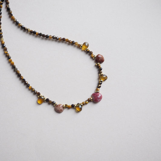 Collana Goccioline Occhio di Tigre Thulite