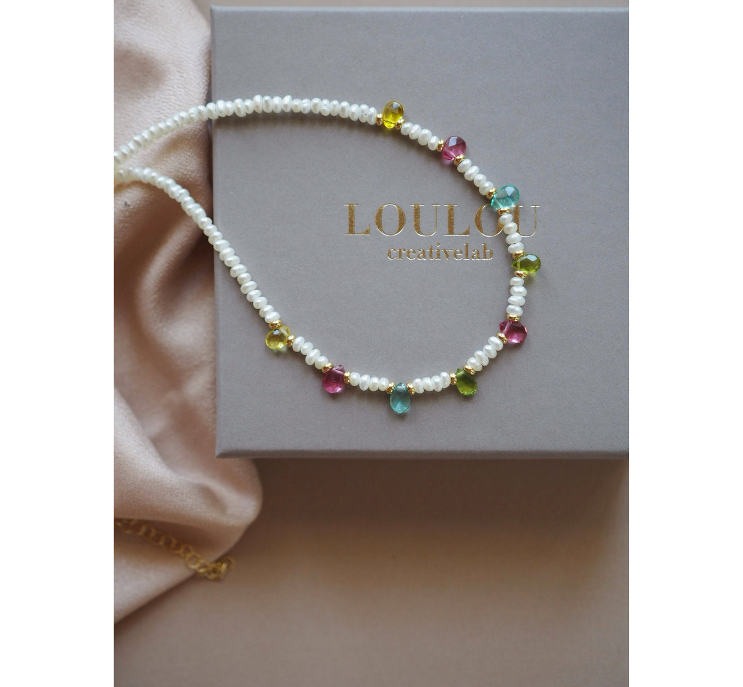 Collana Goccioline Perle multicolor