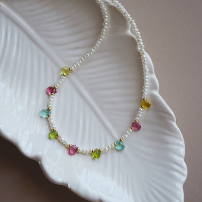 Collana Goccioline Perle multicolor