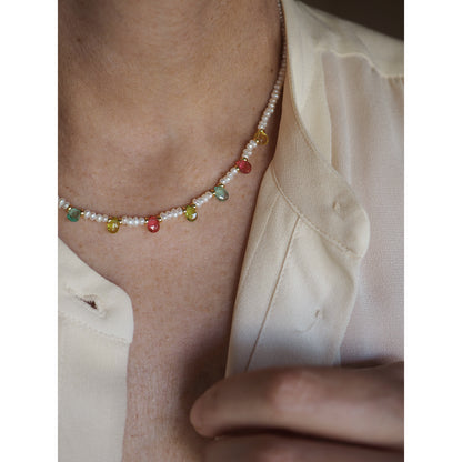 Collana Goccioline Perle multicolor